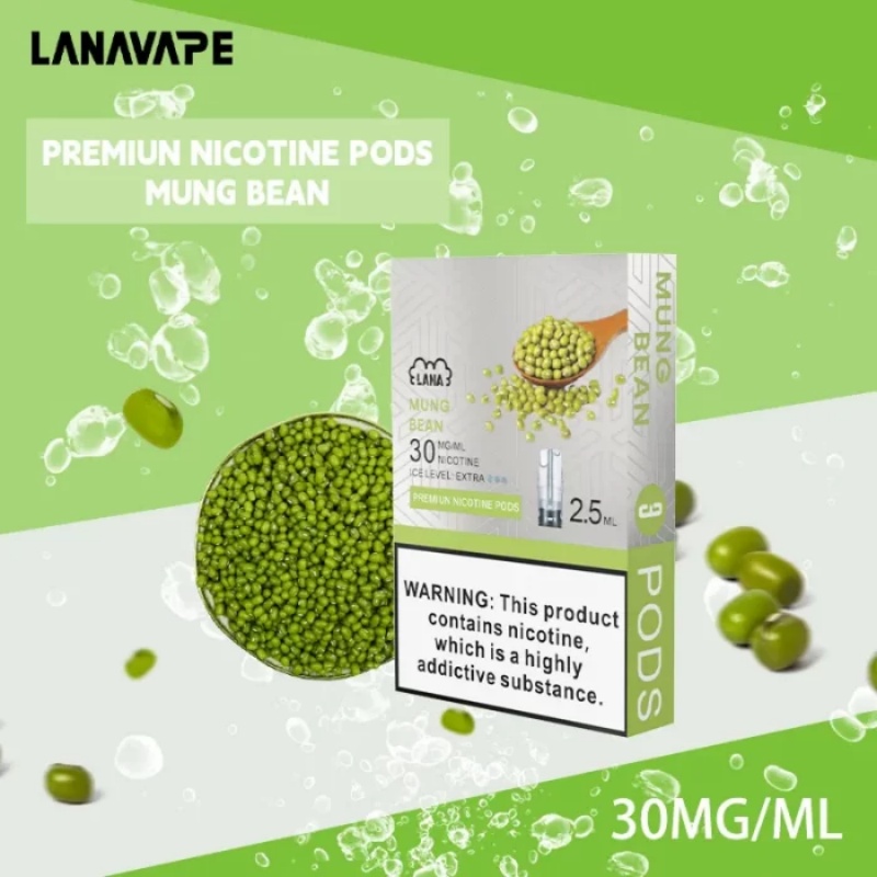 【綠豆味】LANA電子煙透明發光煙彈 通